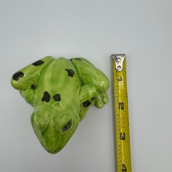 VTG Porcelain Green Frog Figurine SHELF SITTER 3.25"X3.25" Garden Animal Decor - Picture 11 of 14